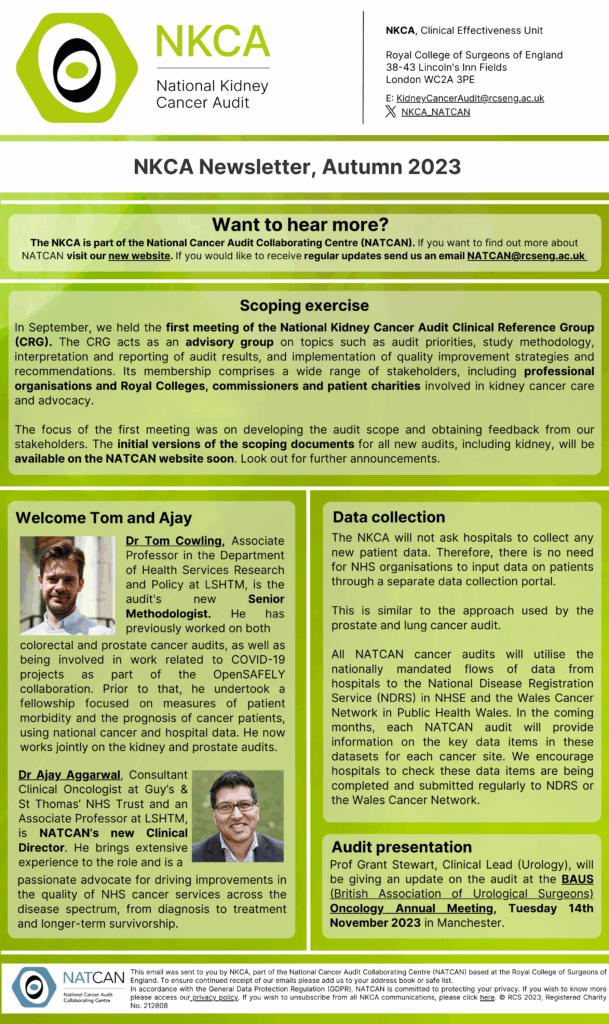 National Kidney Audit Newsletter, Autumn 2023 